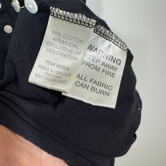 Eileen West Black Sleeveless Chemise Nightgown Dress Women’s M Sleepwear - Picture 6 of 6